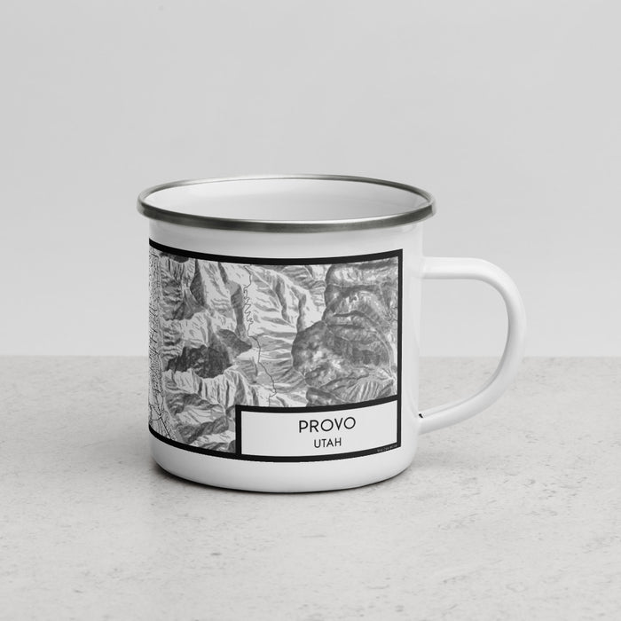 Right View Custom Provo Utah Map Enamel Mug in Classic