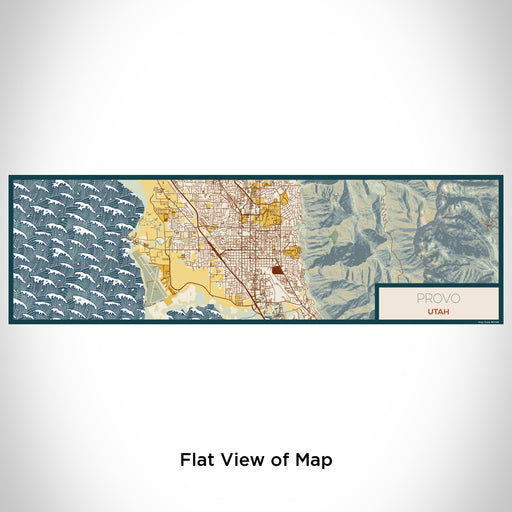 Flat View of Map Custom Provo Utah Map Enamel Mug in Woodblock