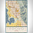 Provo Utah Map Print Portrait Orientation in Woodblock Style With Shaded Background