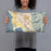 Person holding 20x12 Custom Provo Utah Map Throw Pillow in Woodblock