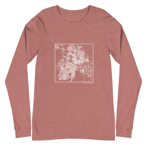 Pueblo Colorado  Map Unisex Long-Sleeve T-shirt with City inscription in Heather Mauve