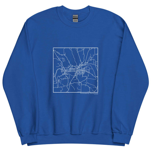 Punxsutawney Pennsylvania  Map Unisex Crewneck Sweater with City inscription in Royal Blue
