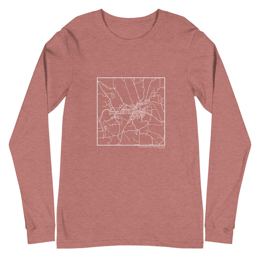 Punxsutawney Pennsylvania  Map Unisex Long-Sleeve T-shirt with City inscription in Heather Mauve