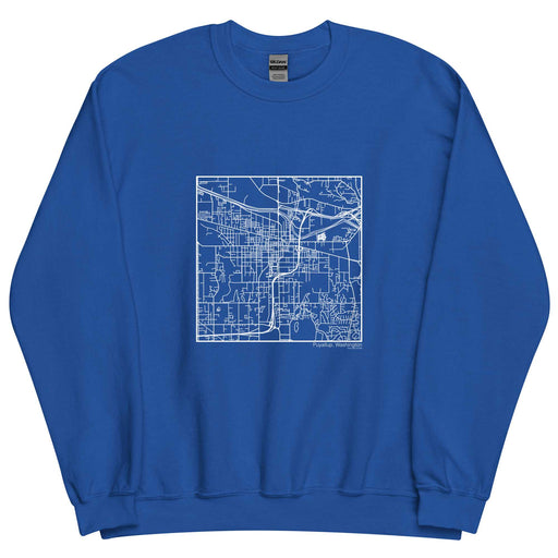 Puyallup Washington  Map Unisex Crewneck Sweater with City inscription in Royal Blue