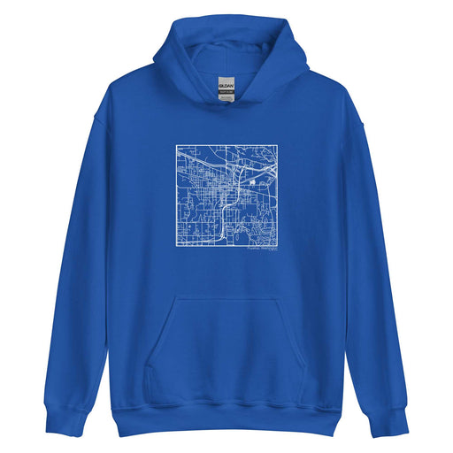 Puyallup Washington  Map Unisex Hoodie Sweater with City inscription in Royal Blue