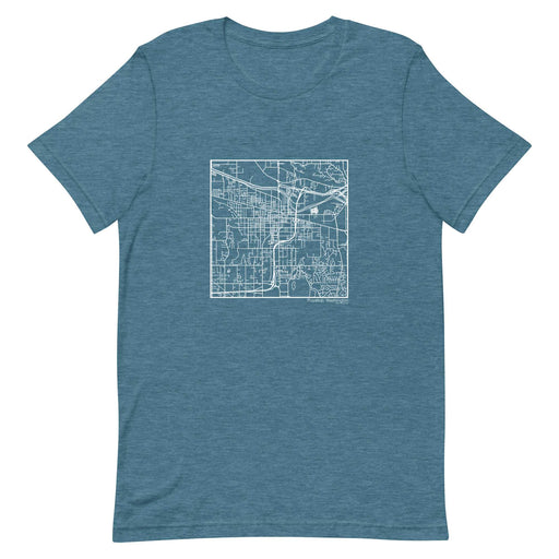 Puyallup Washington  Map Unisex T-Shirt with City inscription in Heather Teal