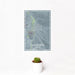 12x18 Quartzsite Arizona Map Print Portrait Orientation in Afternoon Style With Small Cactus Plant in White Planter
