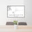 24x36 Quartzsite Arizona Map Print Lanscape Orientation in Classic Style Behind 2 Chairs Table and Potted Plant