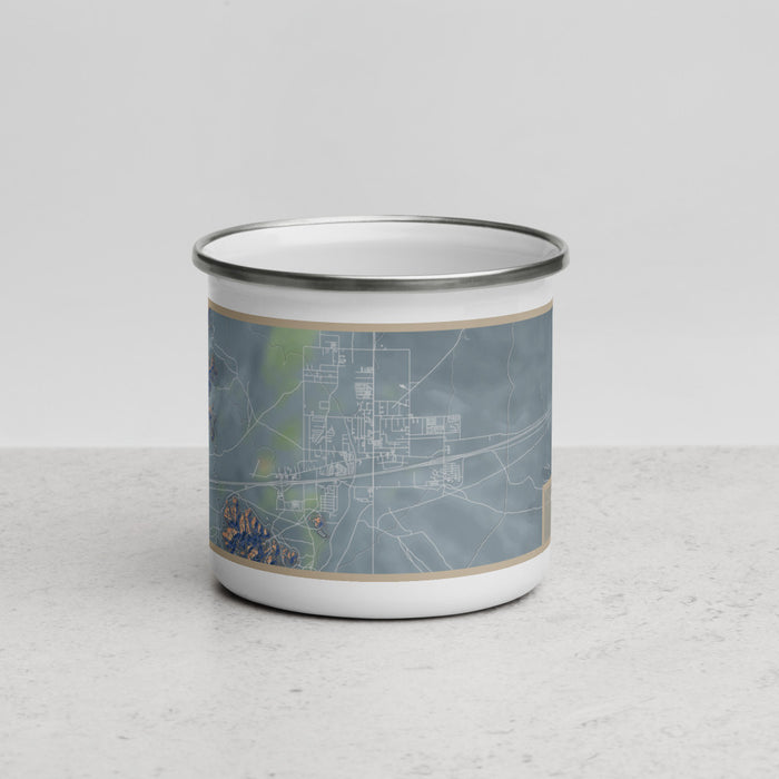 Front View Custom Quartzsite Arizona Map Enamel Mug in Afternoon