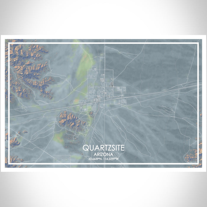 Quartzsite - Arizona Map Print in Afternoon — JACE Maps