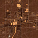 Quartzsite Arizona Map Print in Ember Style Zoomed In Close Up Showing Details