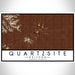 Quartzsite Arizona Map Print Landscape Orientation in Ember Style With Shaded Background