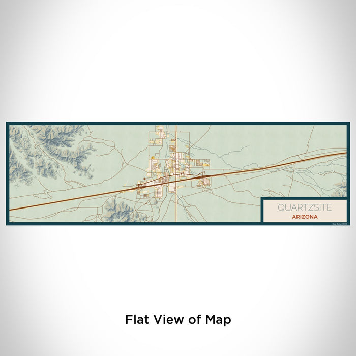 Flat View of Map Custom Quartzsite Arizona Map Enamel Mug in Woodblock