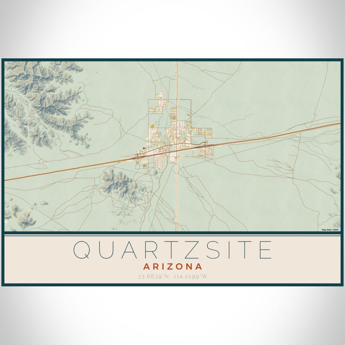 Quartzsite - Arizona Map Print in Woodblock — JACE Maps