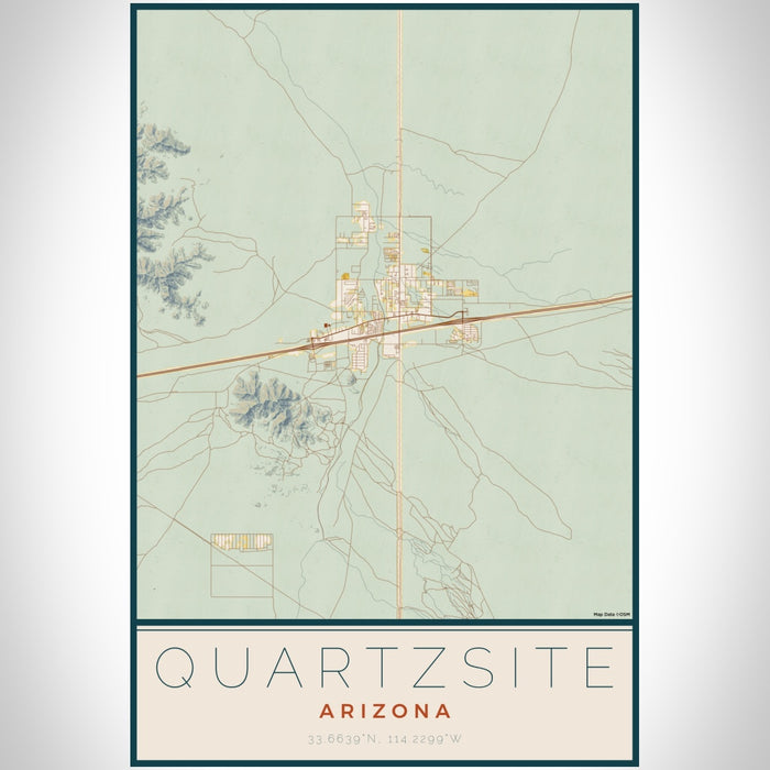 Quartzsite - Arizona Map Print in Woodblock — JACE Maps