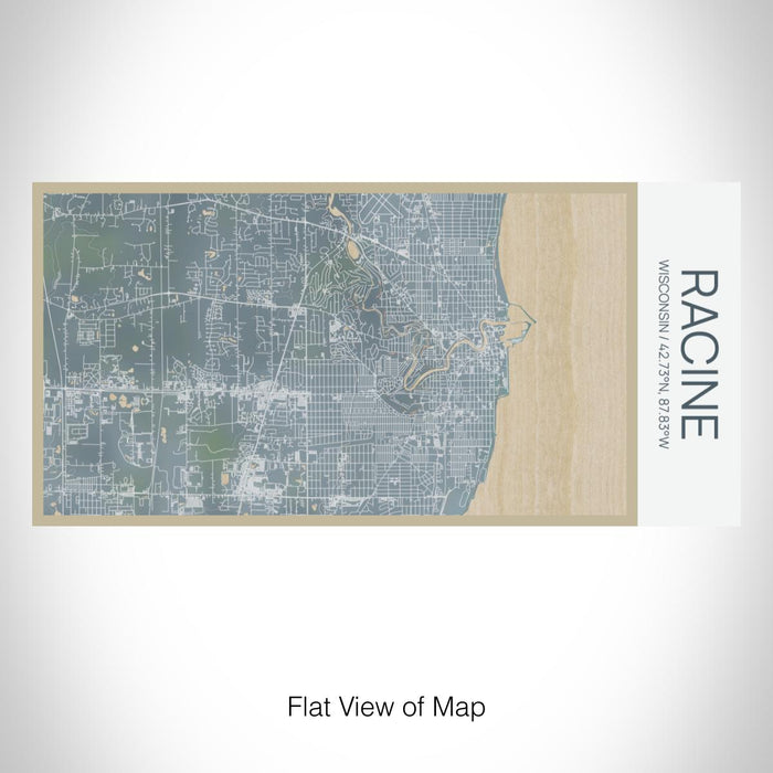 Rendered View of Racine Wisconsin Map on 17oz Stainless Steel Insulated Bottle with printed afternoon style map