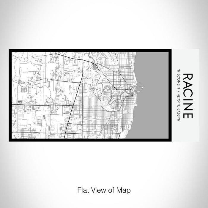 Rendered View of Racine Wisconsin Map on 17oz Stainless Steel Insulated Bottle with printed classic style map