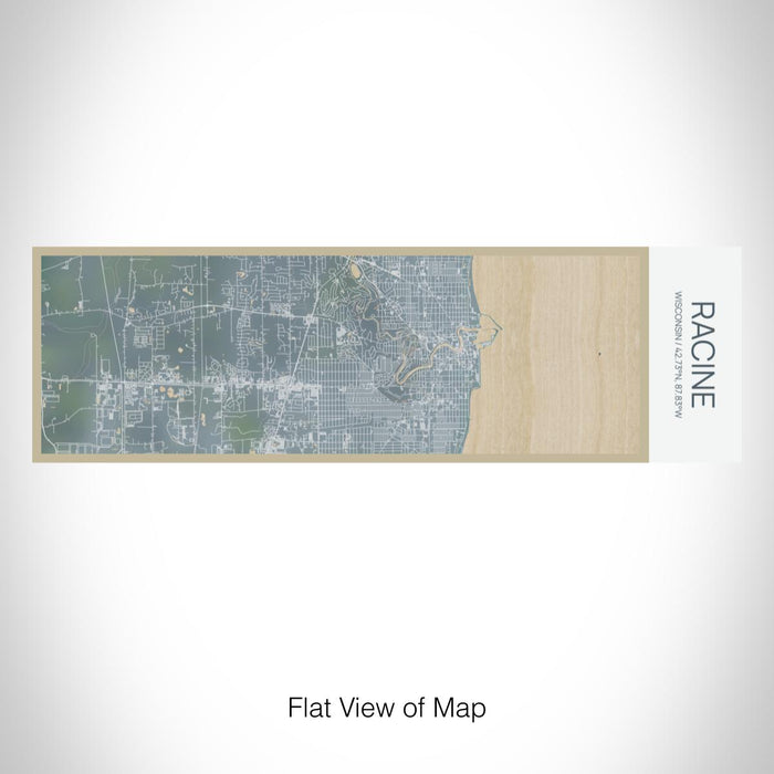 Rendered View of Racine Wisconsin Map on 10oz Stainless Steel Insulated Cup in Afternoon with Sliding Lid