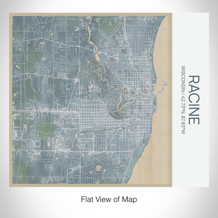 Rendered View of Racine Wisconsin Map on 17oz Stainless Steel Insulated Tumbler in Afternoon Map Style