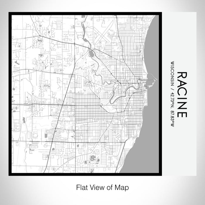 Rendered View of Racine Wisconsin Map on 17oz Stainless Steel Insulated Tumbler in Classic Map Style