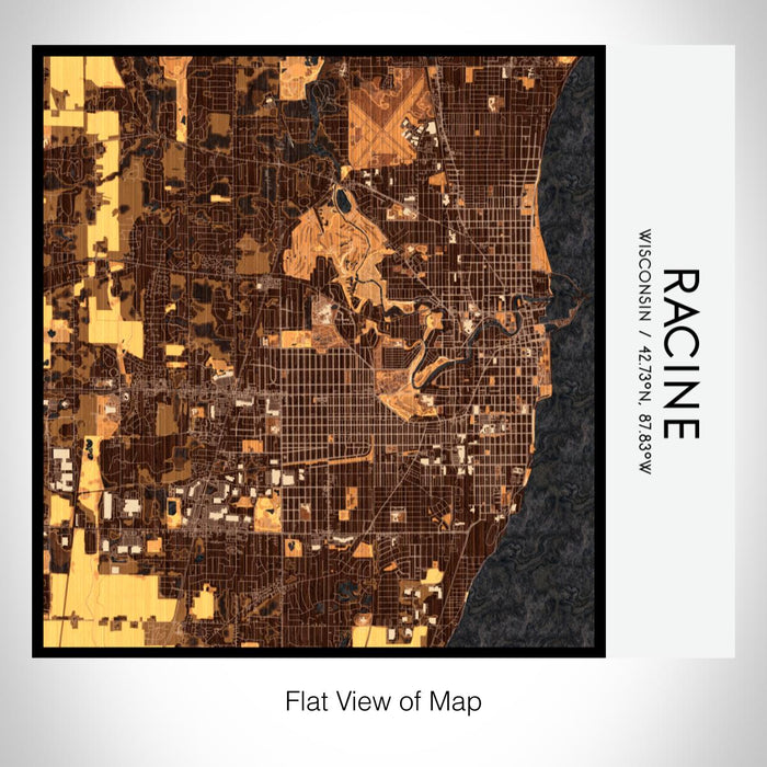 Rendered View of Racine Wisconsin Map on 17oz Stainless Steel Insulated Tumbler in Ember Map Style