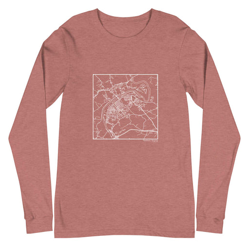 Radford Virginia  Map Unisex Long-Sleeve T-shirt with City inscription in Heather Mauve