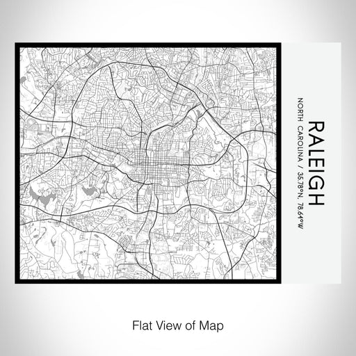 Rendered View of Raleigh North Carolina Map on 20oz Stainless Steel Insulated Bottle with Bamboo Top with printed classic style map