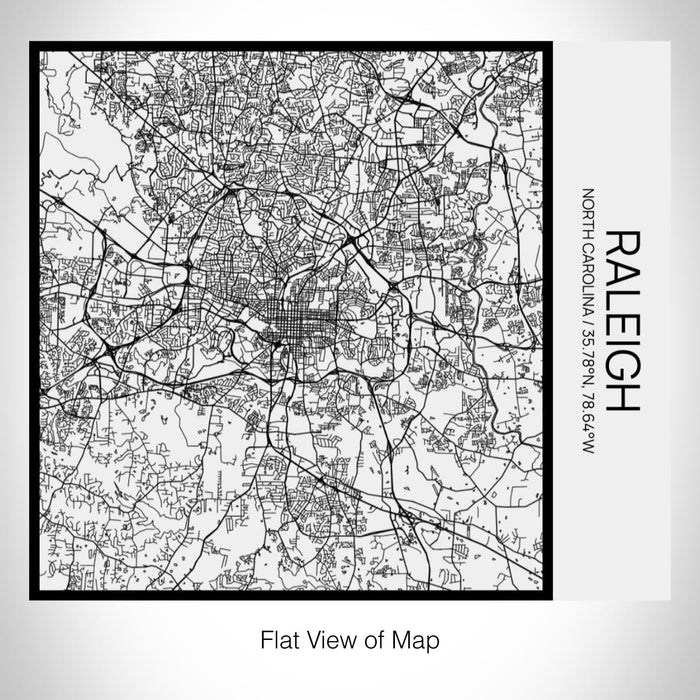 Rendered View of Raleigh North Carolina Map on 17oz Stainless Steel Insulated Tumbler in Matte White with Tactile Lines