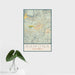 16x24 Ramona California Map Print Portrait Orientation in Woodblock Style With Tropical Plant Leaves in Water