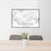 24x36 Ramona California Map Print Lanscape Orientation in Classic Style Behind 2 Chairs Table and Potted Plant