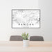 24x36 Ramona California Map Print Lanscape Orientation in Classic Style Behind 2 Chairs Table and Potted Plant
