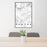 24x36 Ramona California Map Print Portrait Orientation in Classic Style Behind 2 Chairs Table and Potted Plant