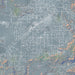 Ramona California Map Print in Afternoon Style Zoomed In Close Up Showing Details