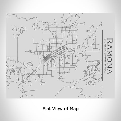 Rendered View of Ramona California Map Engraving on 20oz Stainless Steel Insulated Bottle with Bamboo Top