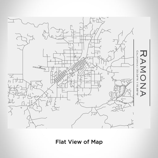 Rendered View of Ramona California Map Engraving on 20oz Stainless Steel Insulated Bottle with Bamboo Top in White