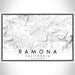 Ramona California Map Print Landscape Orientation in Classic Style With Shaded Background