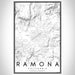 Ramona California Map Print Portrait Orientation in Classic Style With Shaded Background
