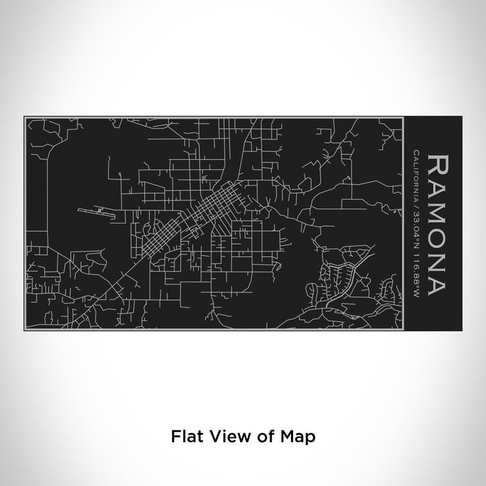 Rendered View of Ramona California Map Engraving on 17oz Stainless Steel Insulated Cola Bottle in Black