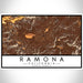 Ramona California Map Print Landscape Orientation in Ember Style With Shaded Background