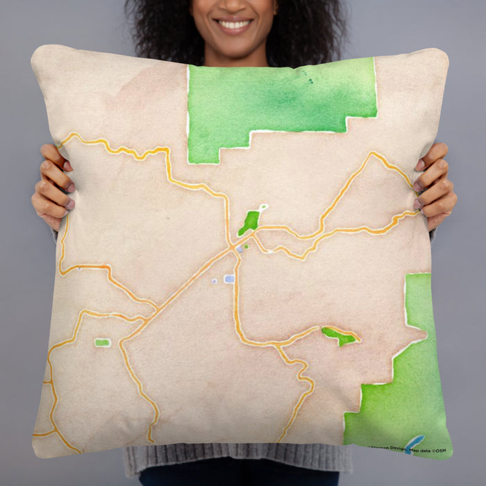 Person holding 22x22 Custom Ramona California Map Throw Pillow in Watercolor