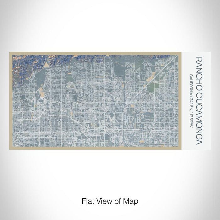 Rendered View of Rancho Cucamonga California Map on 17oz Stainless Steel Insulated Bottle with printed afternoon style map