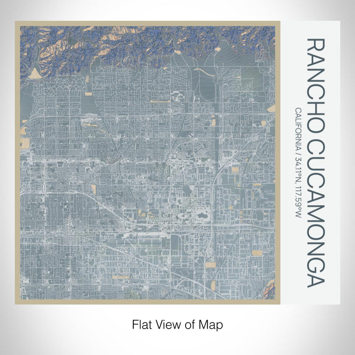 Rendered View of Rancho Cucamonga California Map on 17oz Stainless Steel Insulated Tumbler in Afternoon Map Style