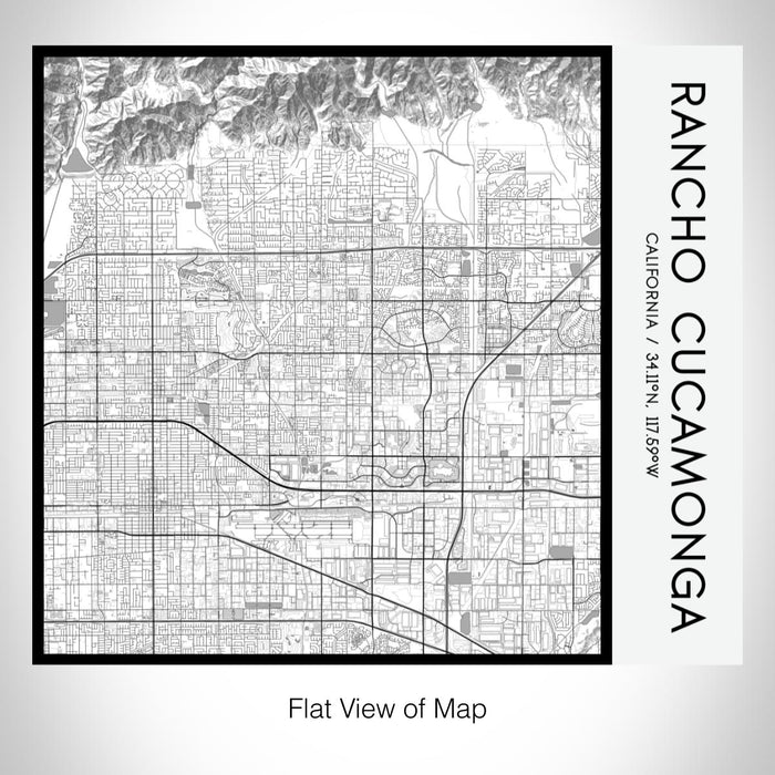 Rendered View of Rancho Cucamonga California Map on 17oz Stainless Steel Insulated Tumbler in Classic Map Style