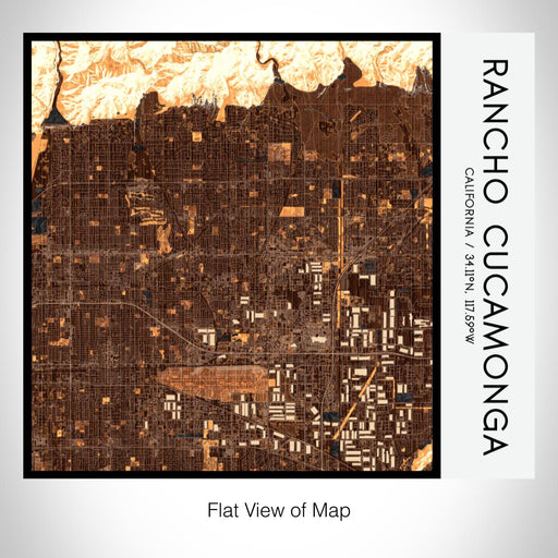 Rendered View of Rancho Cucamonga California Map on 17oz Stainless Steel Insulated Tumbler in Ember Map Style