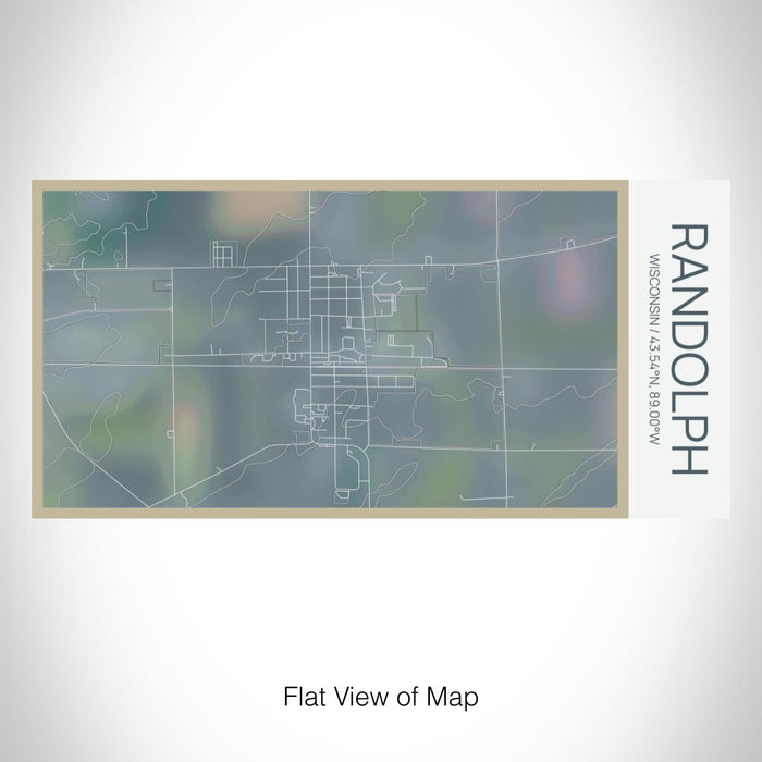 Rendered View of Randolph Wisconsin Map on 17oz Stainless Steel Insulated Bottle with printed afternoon style map