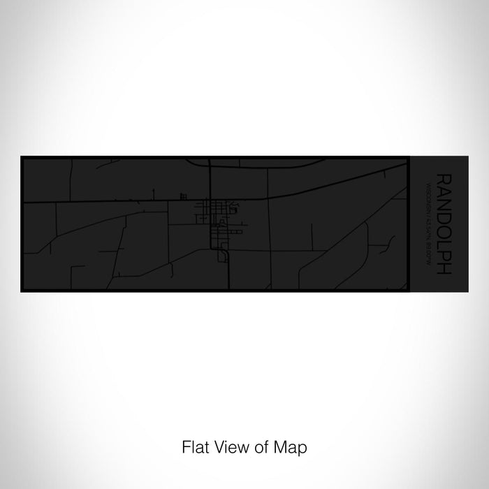 Rendered View of Randolph Wisconsin Map on 10oz Stainless Steel Insulated Cup in Matte Black with Sliding Lid