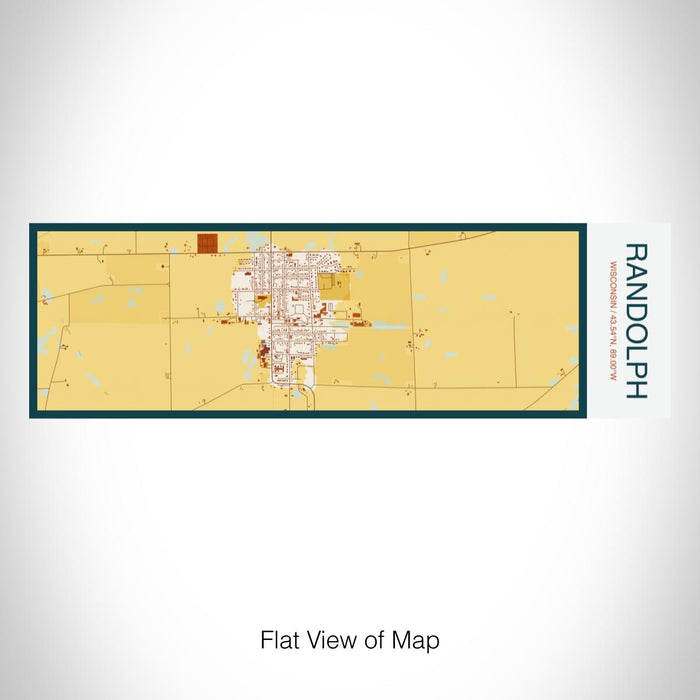 Rendered View of Randolph Wisconsin Map on 10oz Stainless Steel Insulated Cup in Woodblock with Sliding Lid