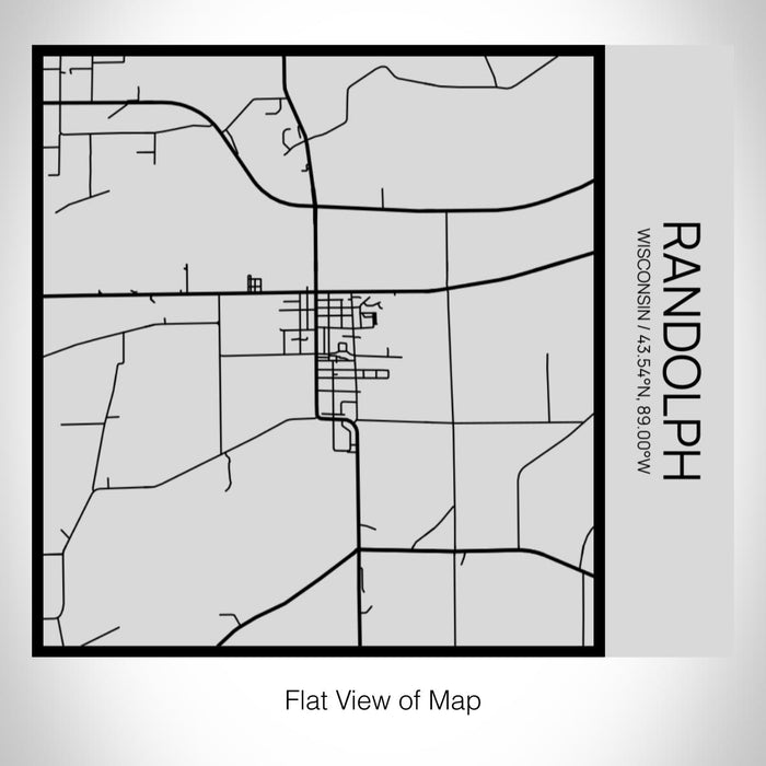 Rendered View of Randolph Wisconsin Map on 17oz Stainless Steel Insulated Tumbler in Tactile Lines with Succulent in Background
