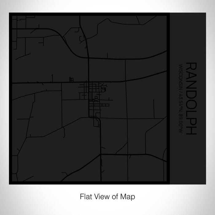 Rendered View of Randolph Wisconsin Map on 17oz Stainless Steel Insulated Tumbler in Matte Black with Tactile Lines
