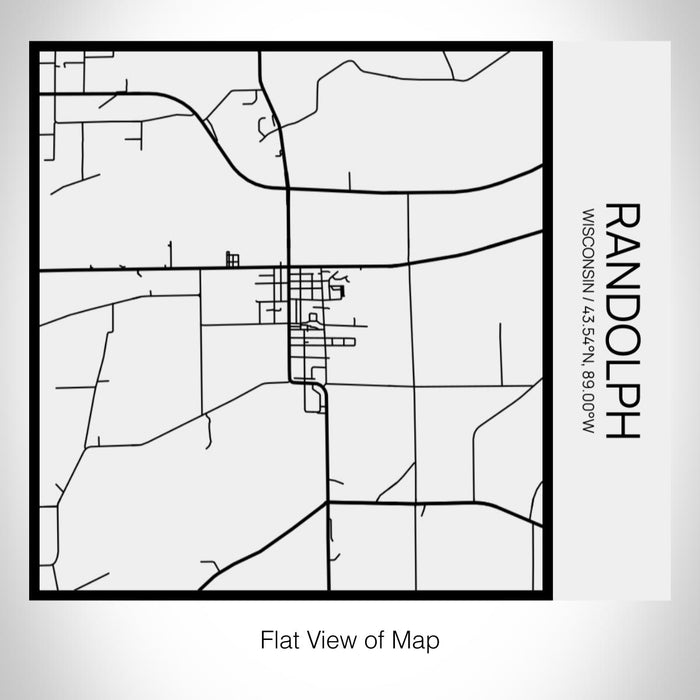 Rendered View of Randolph Wisconsin Map on 17oz Stainless Steel Insulated Tumbler in Matte White with Tactile Lines